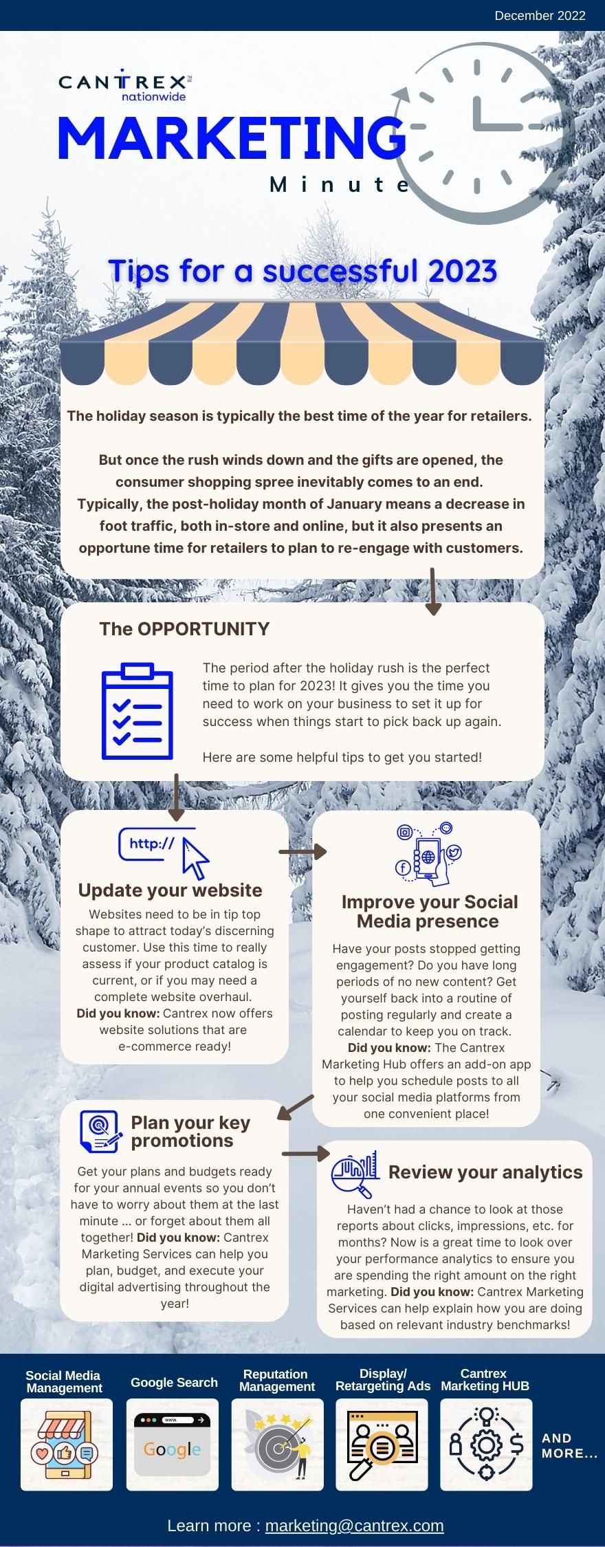 , December Marketing Minute &#8211; Tips for success in 2023, Cantrex Nationwide